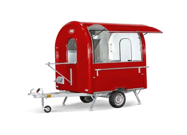 Remolque food truck Chef+ rojo, tamaño AIR 220
